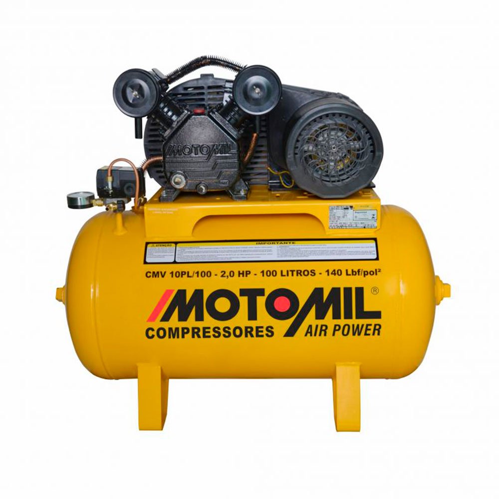 Compressor de Ar Monofásico 2HP 60HZ até 10 Pés 100L - MOTOMIL-0003944