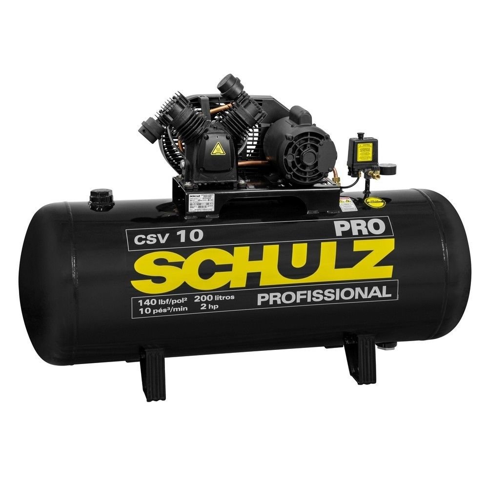 Compressor Ar Profissional CSV 10 Pés 200 Litros 2HP Monofásico - SCHULZ-9217739-0