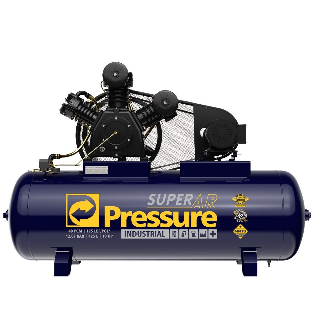 Compressor de Ar 40 Pés 175 PSI 425 Litros Trifásico 220/380V IP21 - PRESSURE-8975701088