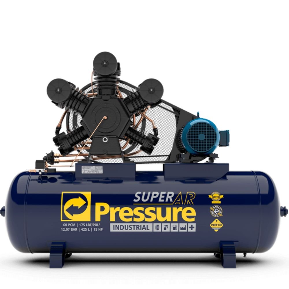 Compressor de Ar 60 Pés 175 PSI 425 Litros Trifásico IP55 220/380V - PRESSURE-8975701099