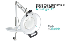 Lupa com iluminação LED Autovolt com tripé - Estek