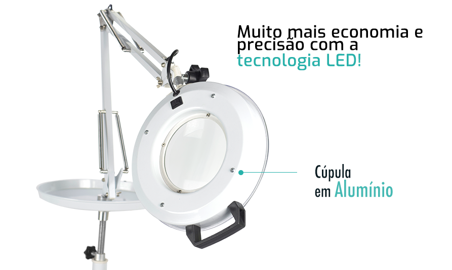 Lupa com iluminação LED Autovolt com tripé - Estek