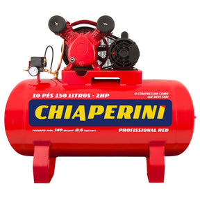 Compressor de Ar Red Média Pressão 10 Pés 140PSI 2HP 150 Litros 110/220V - CHIAPERINI-19607