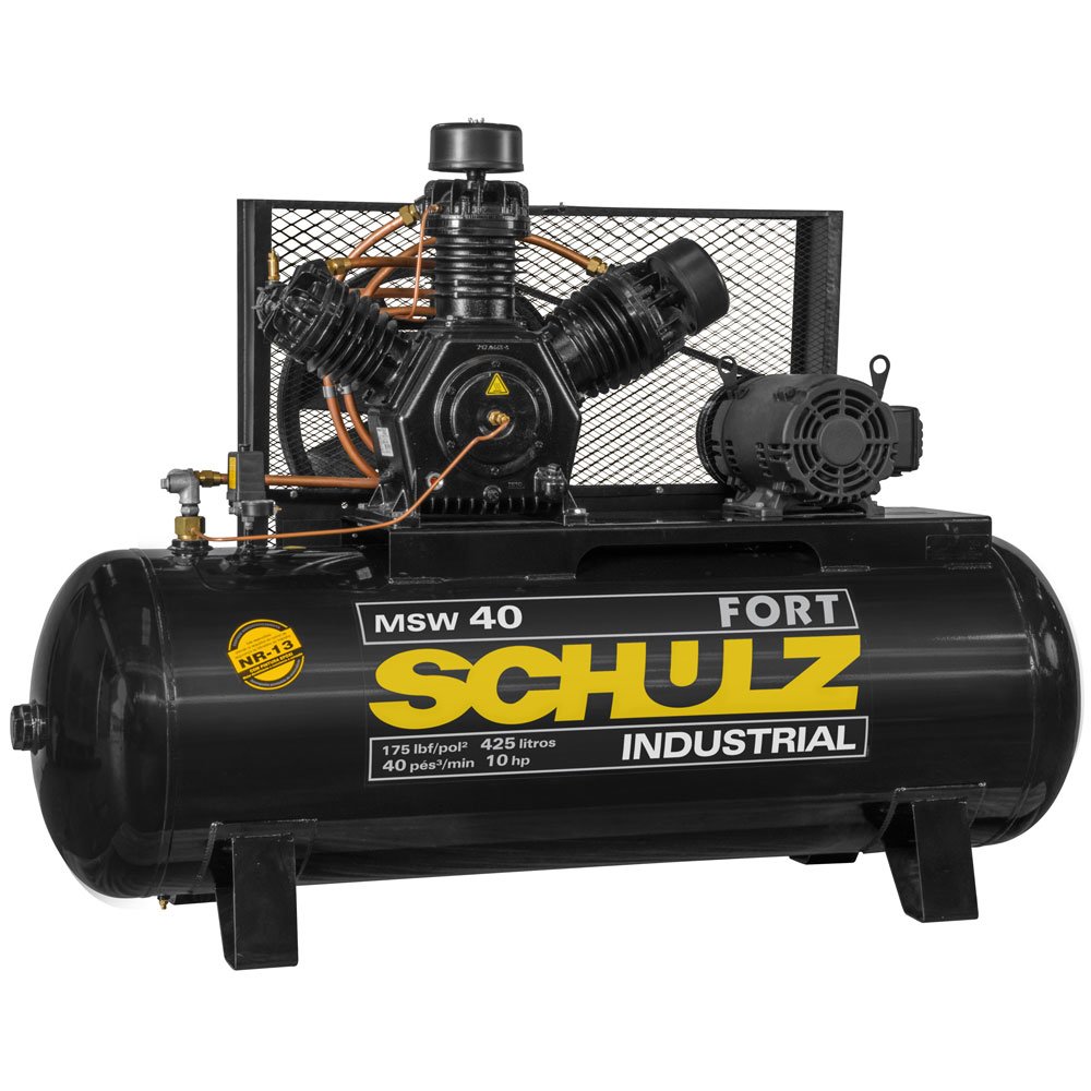 Compressor de Ar de 40 Pés 425 Litros com Motor Aberto 220/380V - SCHULZ-MSW-40/425-MTA