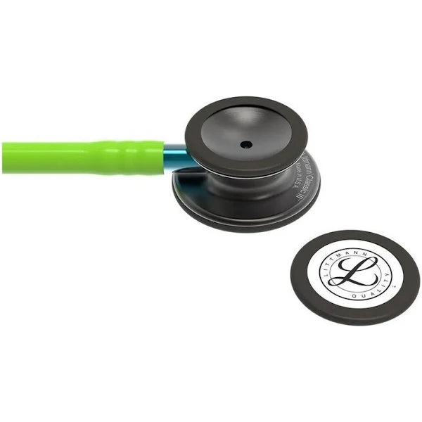 Estetoscópio 3M™ Littmann® Classic III™ 5875 Verde Limão com Preto Mate e Conector Azul