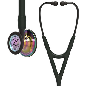 Estetoscópio 3M™ Littmann® Cardiology IV™ 6240 Preto com Rainbow Alto Polimento e Conector Preto